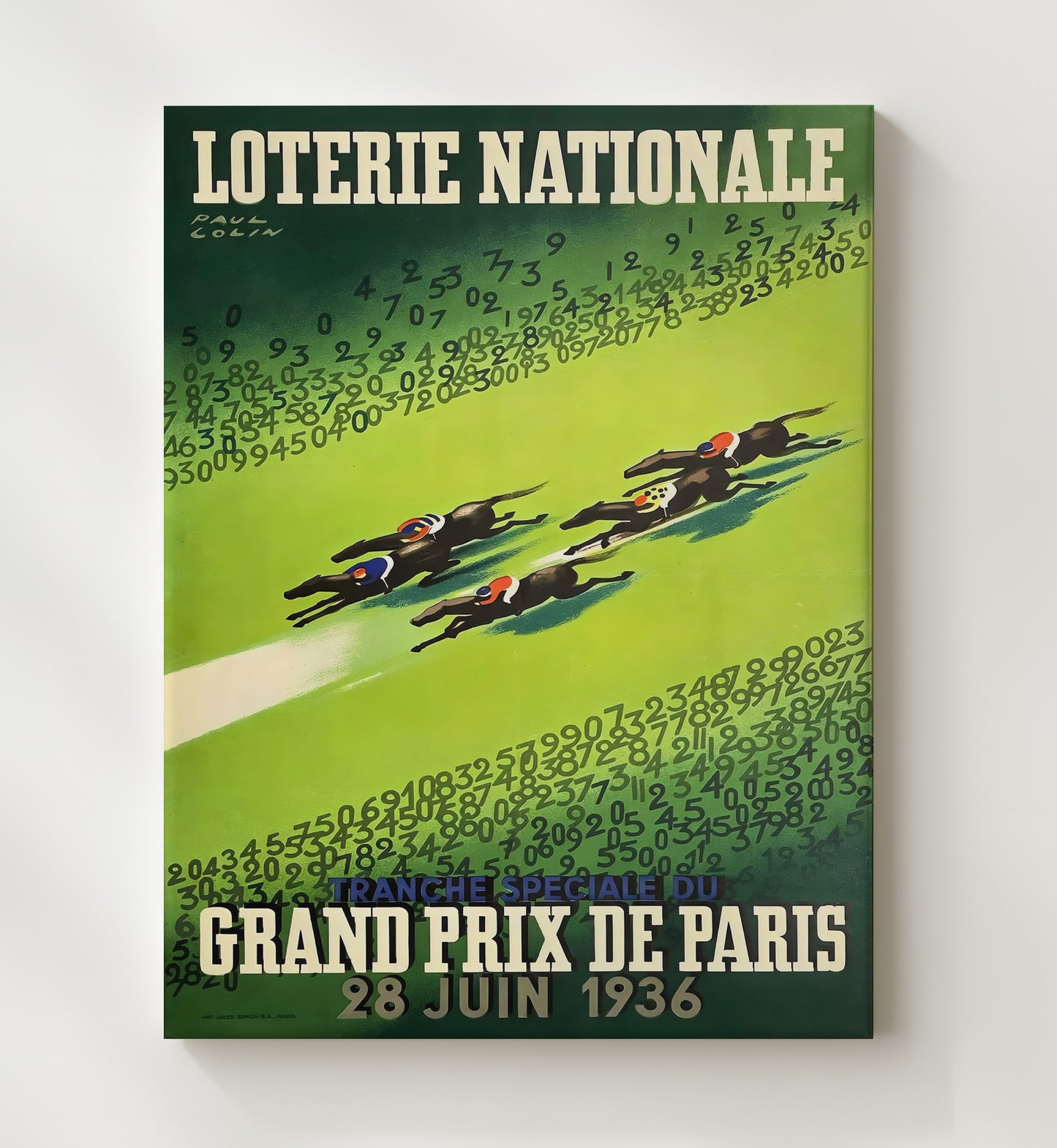 Paris Grand Prix de Paris 1936 Vintage Travel Print 20x24 Canvas travel wall art print