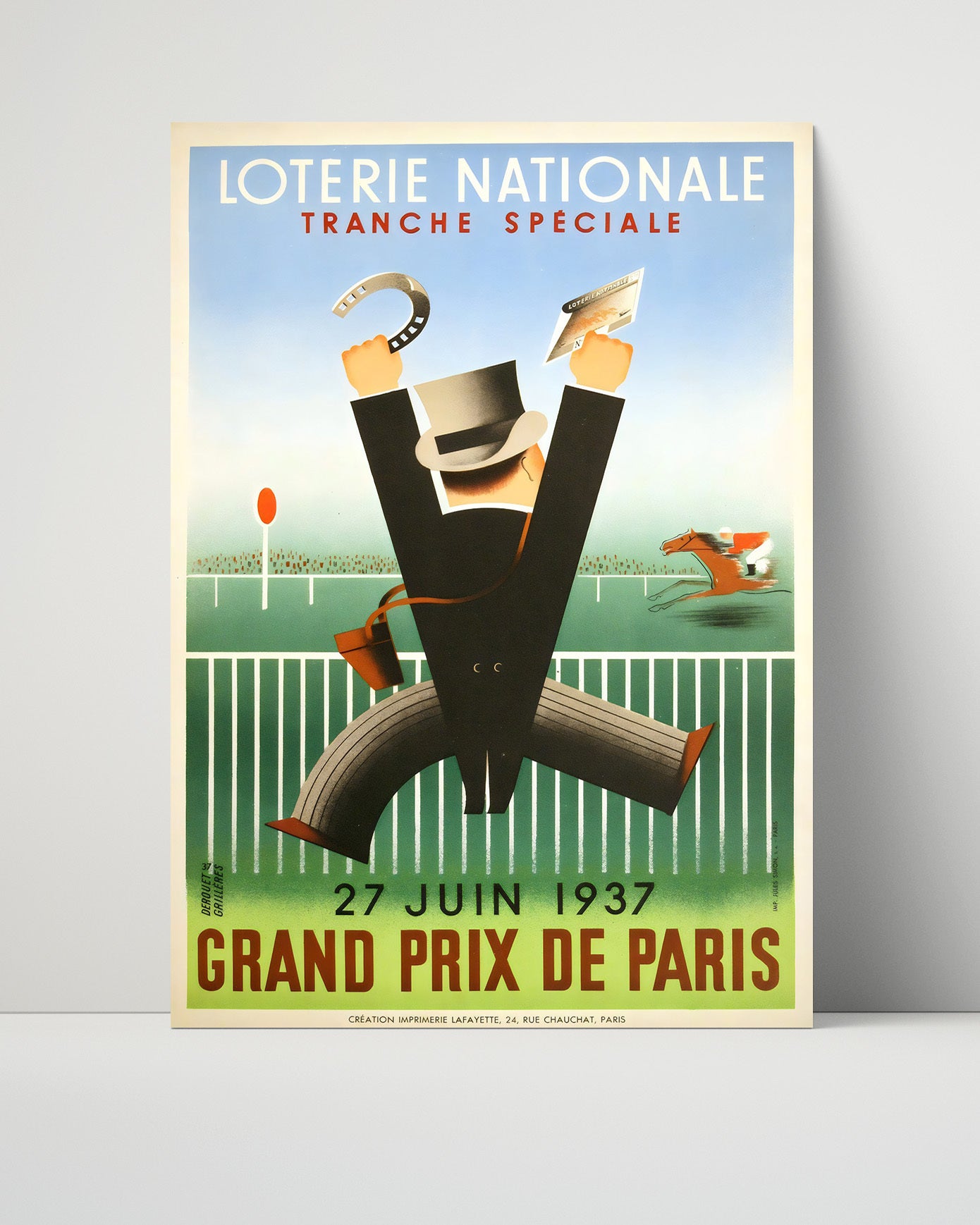 Paris Grand Prix de Paris 1937 Vintage Travel Print 16x20 Unframed Print travel wall art print