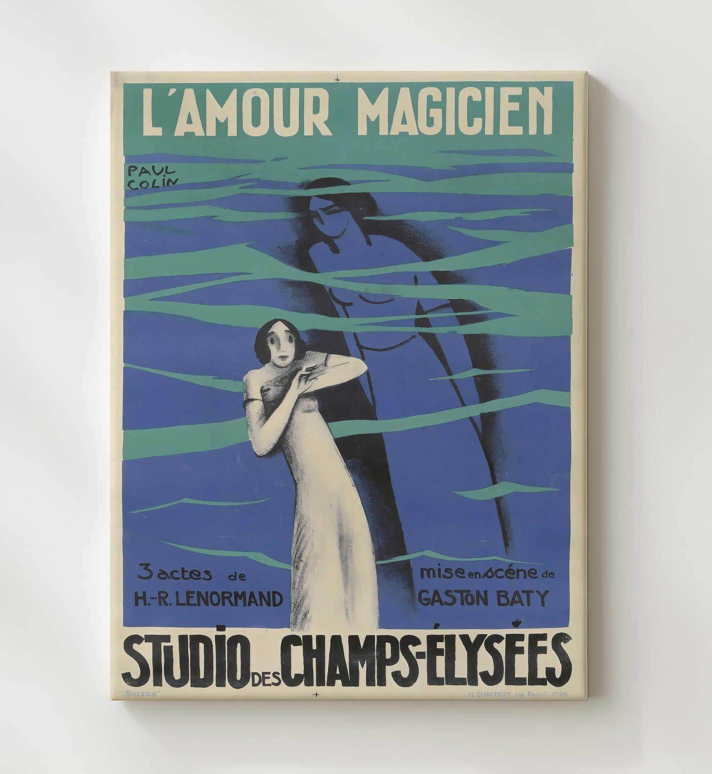 Paris LAmour Magicien Vintage Travel Print 20x24 Canvas travel wall art print