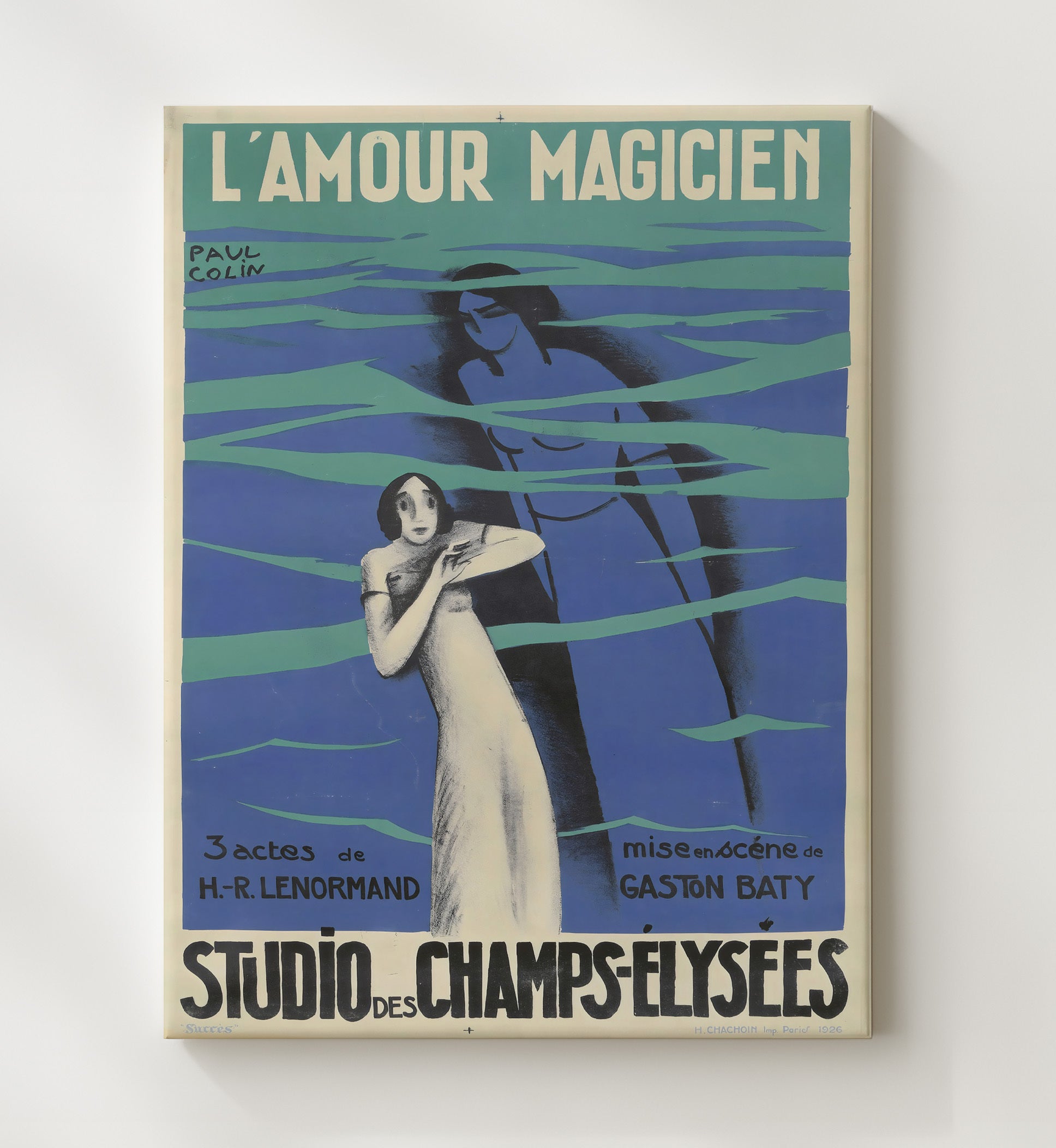 Paris LAmour Magicien Vintage Travel Print 20x24 Canvas travel wall art print