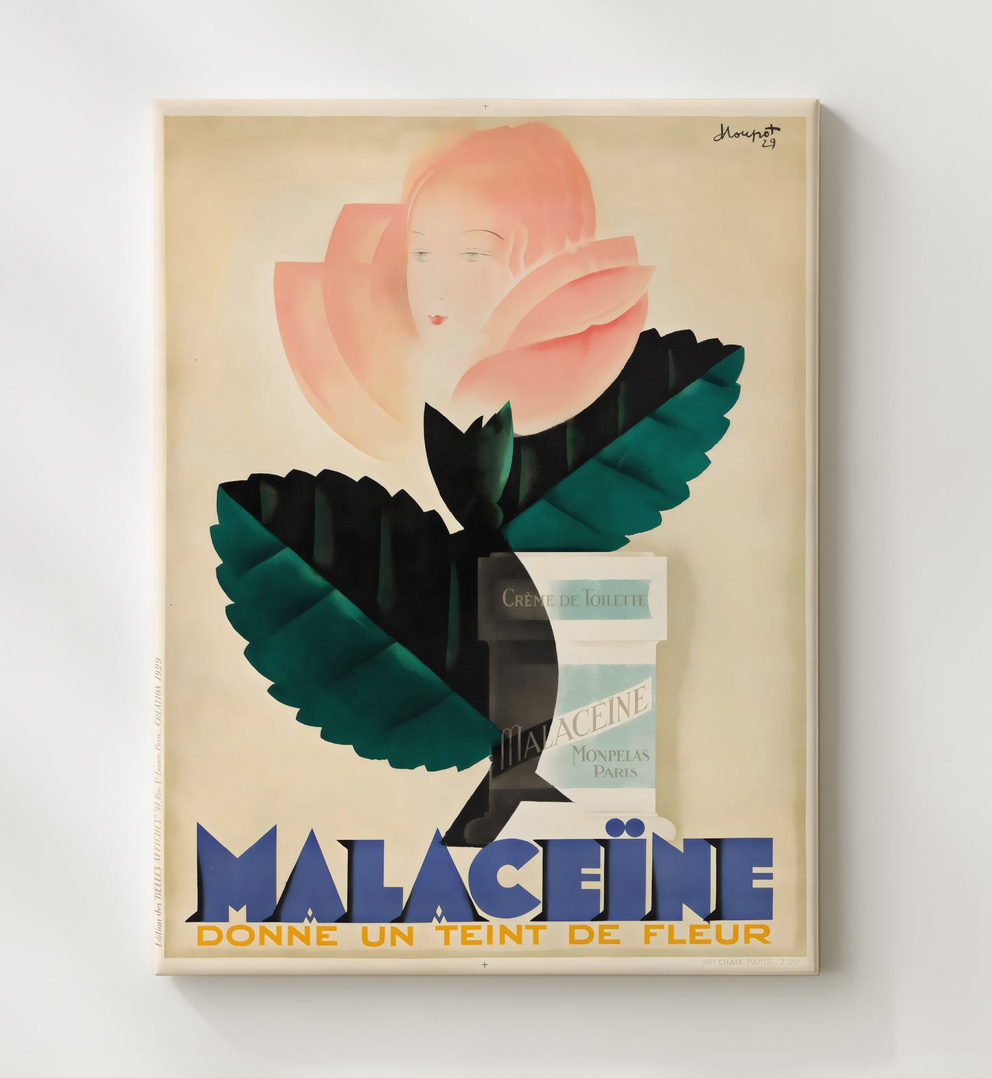 Paris Malaceine Perfume Vintage Travel Print 20x24 Canvas travel wall art print