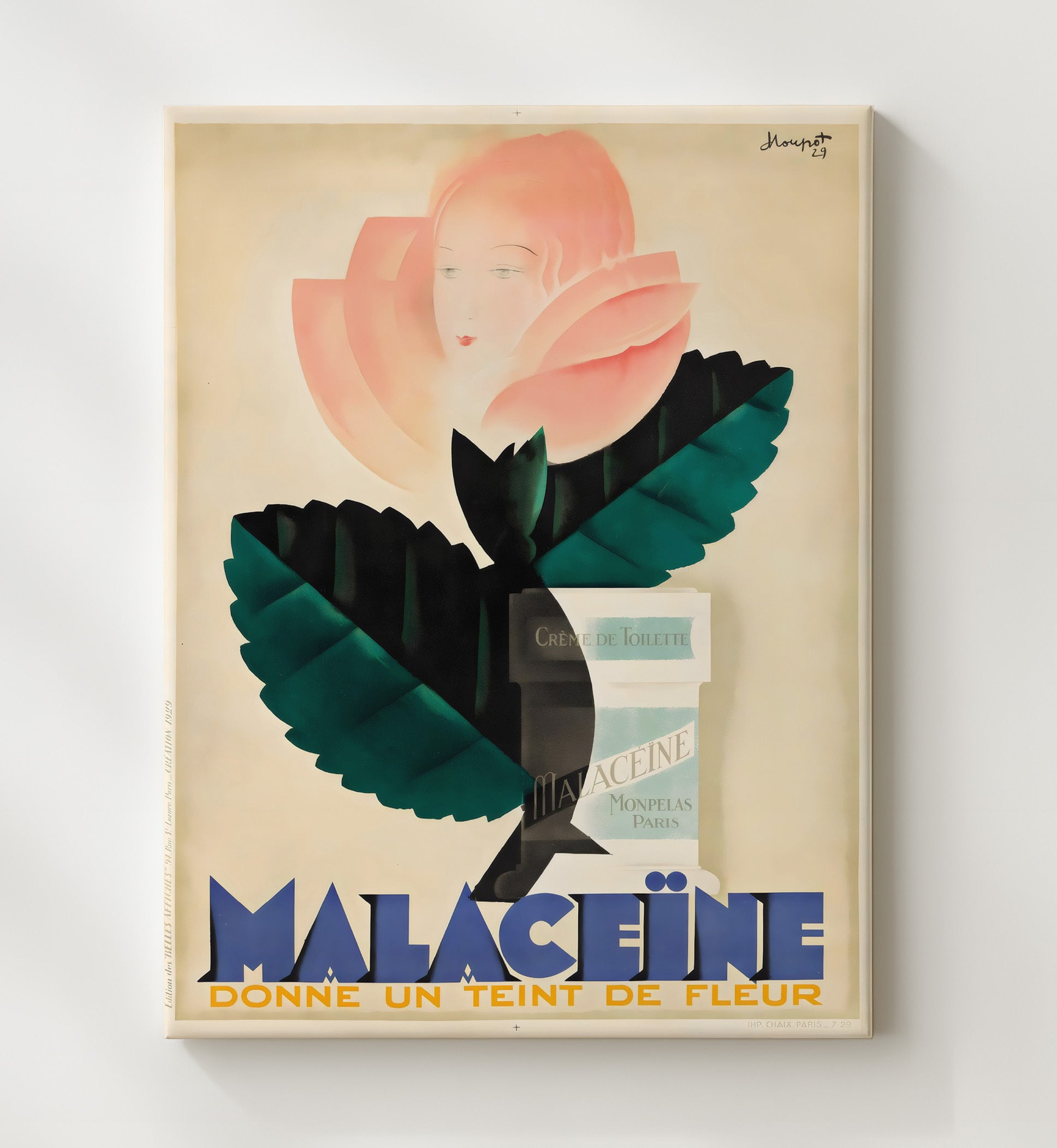 Paris Malaceine Perfume Vintage Travel Print 20x24 Canvas travel wall art print