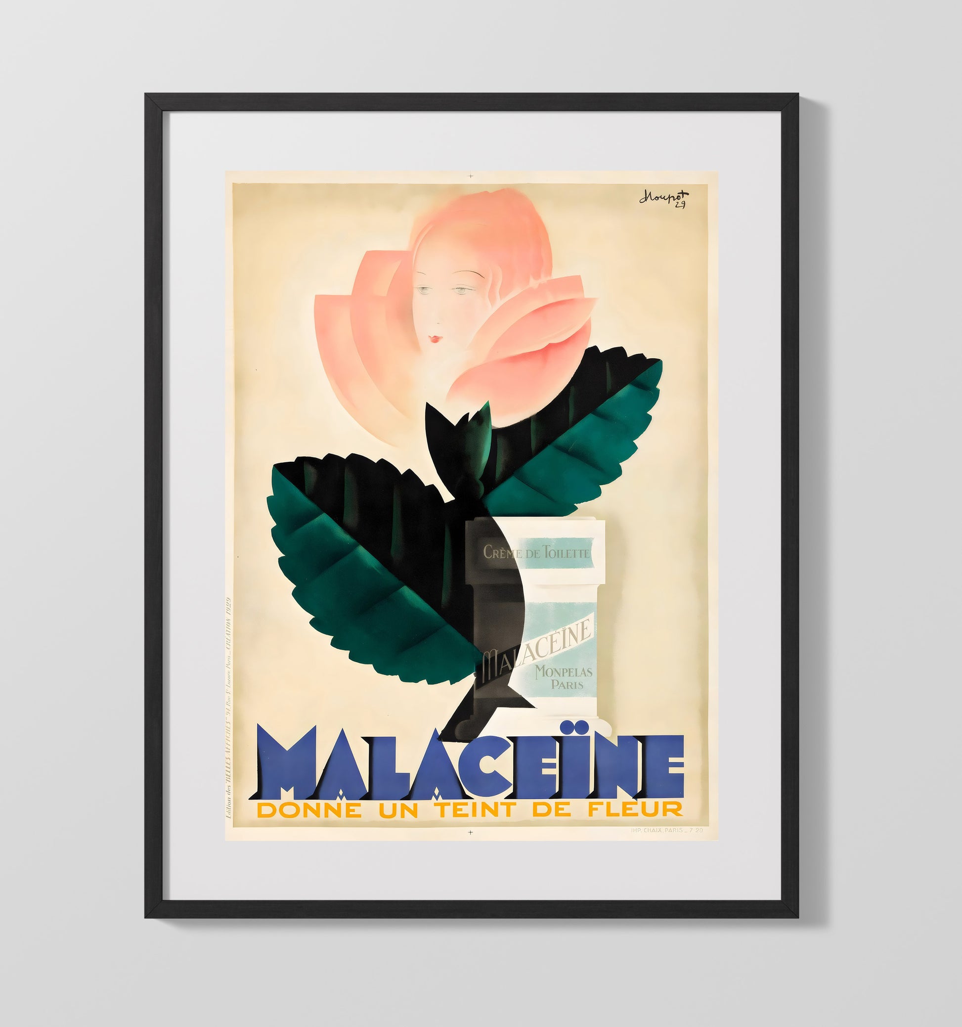 Paris Malaceine Perfume Vintage Travel Print 16x20 Gallery Frame travel wall art print