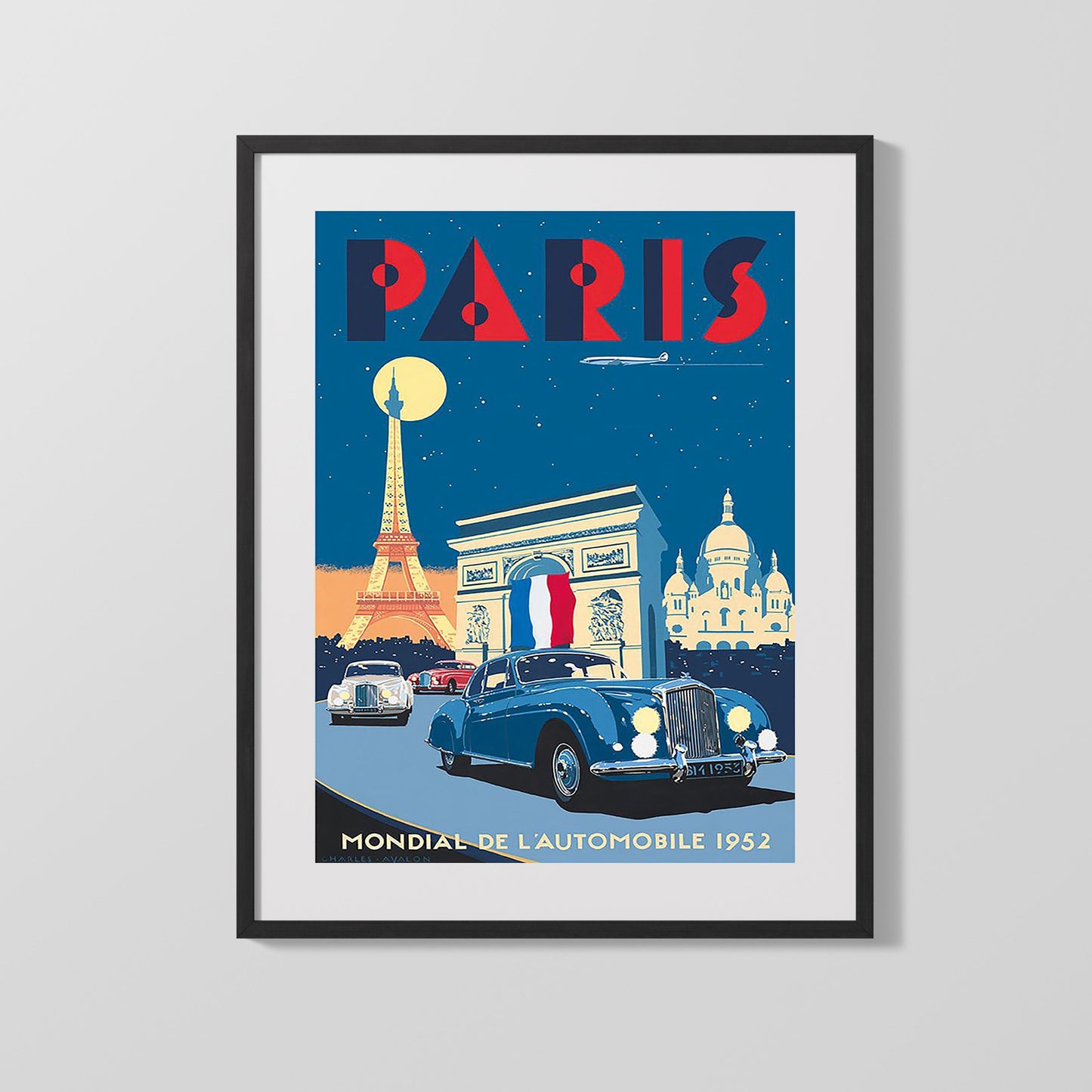 Classic Travel Poster - Paris - LAmour Magicien