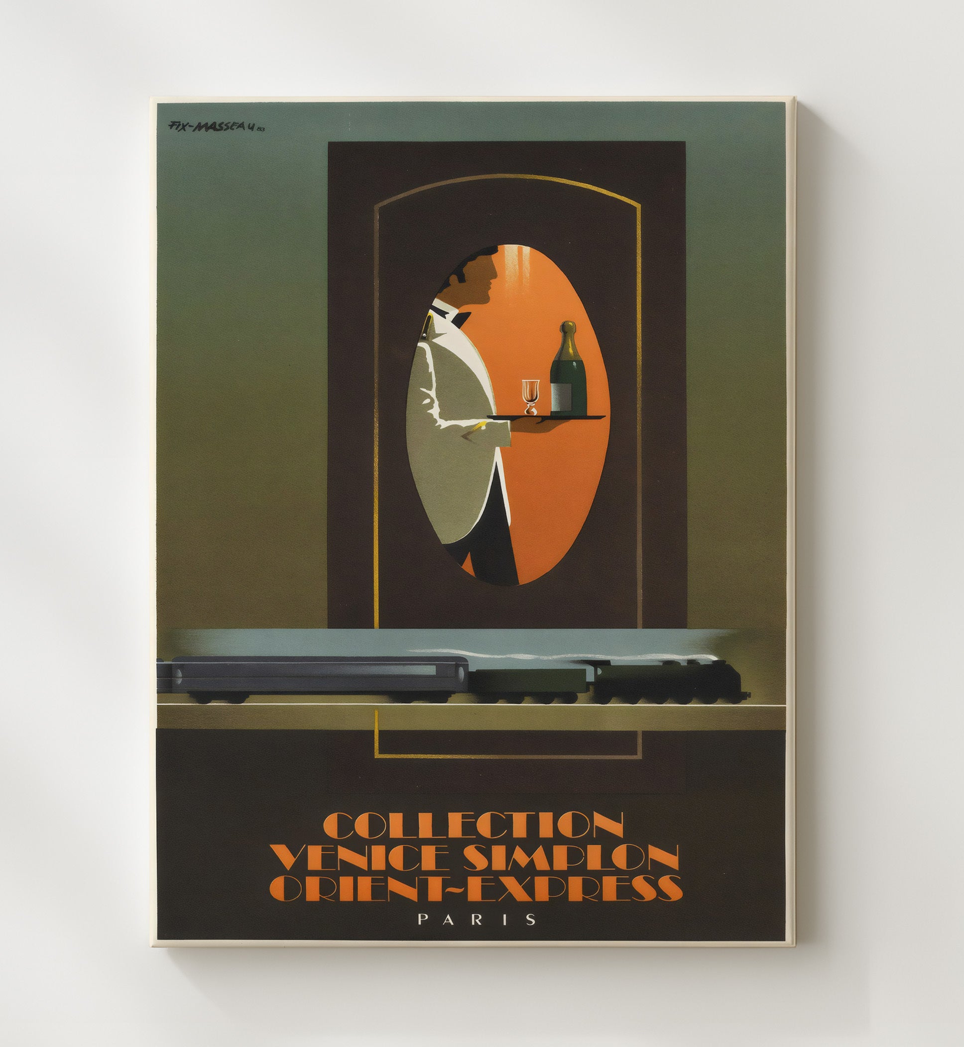 Paris Orient Express Vintage Travel Print 20x24 Canvas travel wall art print