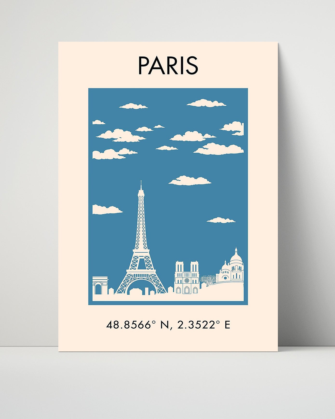 Paris Skyline Vintage Travel Print 16x20 Unframed Print travel wall art print