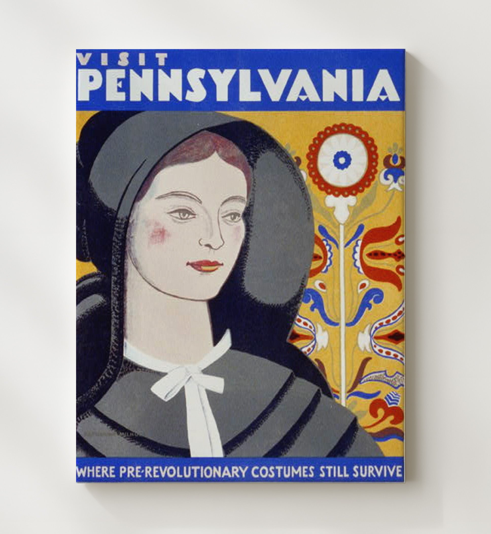 Pennsylvania Amish Country Vintage Travel Print 20x24 Canvas travel wall art print
