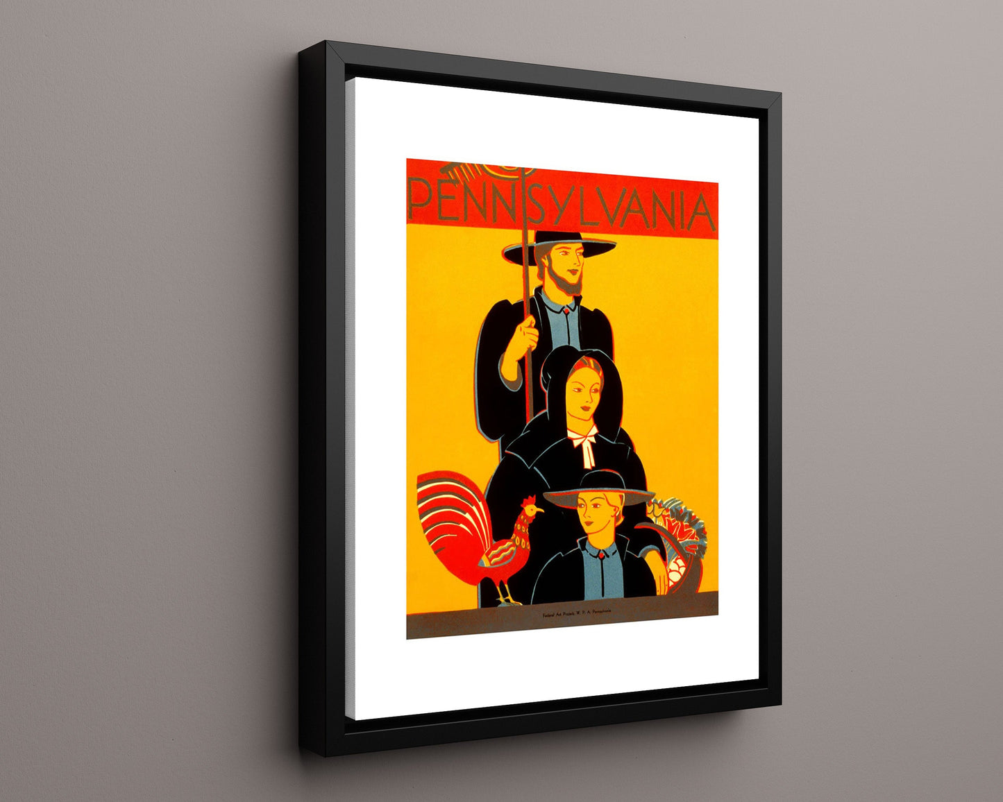 Classic Travel Poster - Pennsylvania - Amish Family