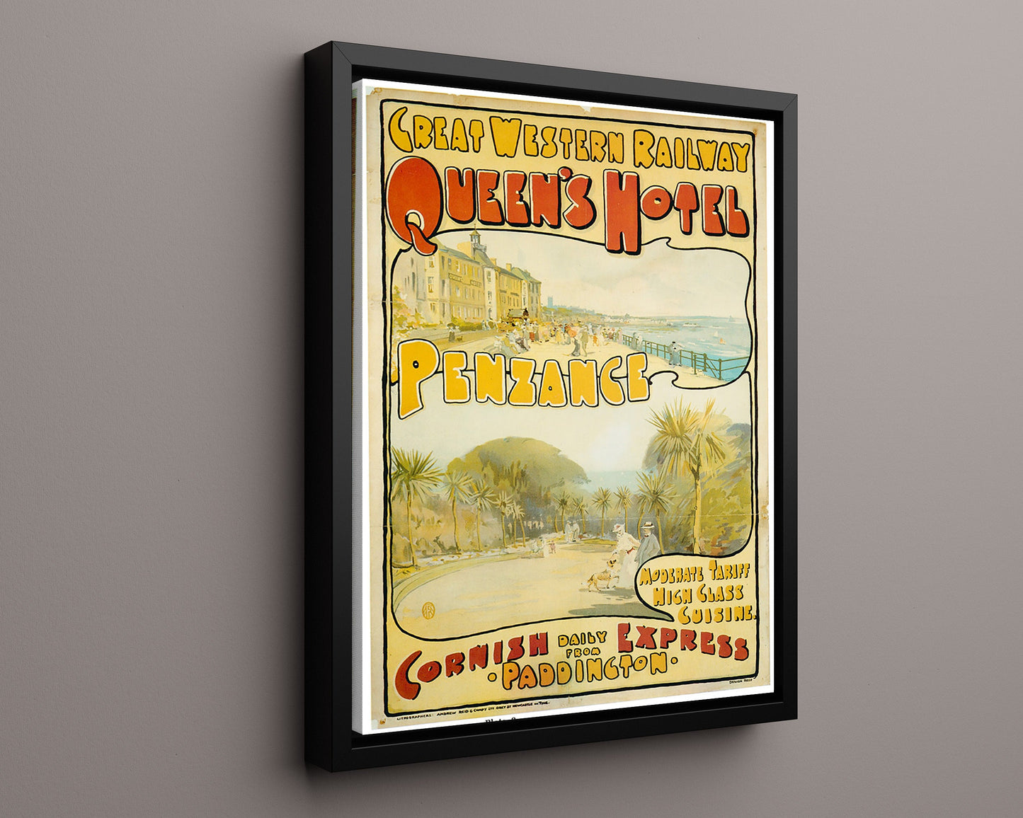 Classic Travel Poster - Penzance - Queens Hotel