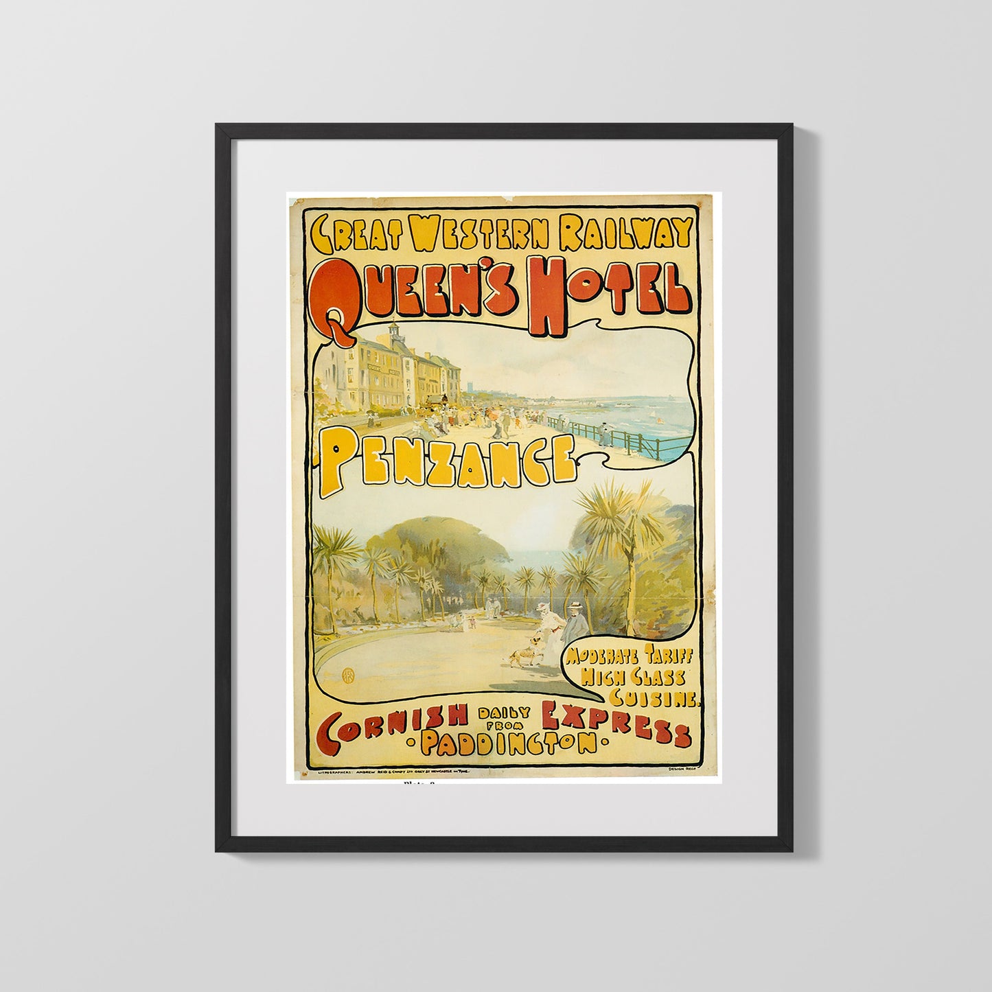 Classic Travel Poster - Penzance - Queens Hotel