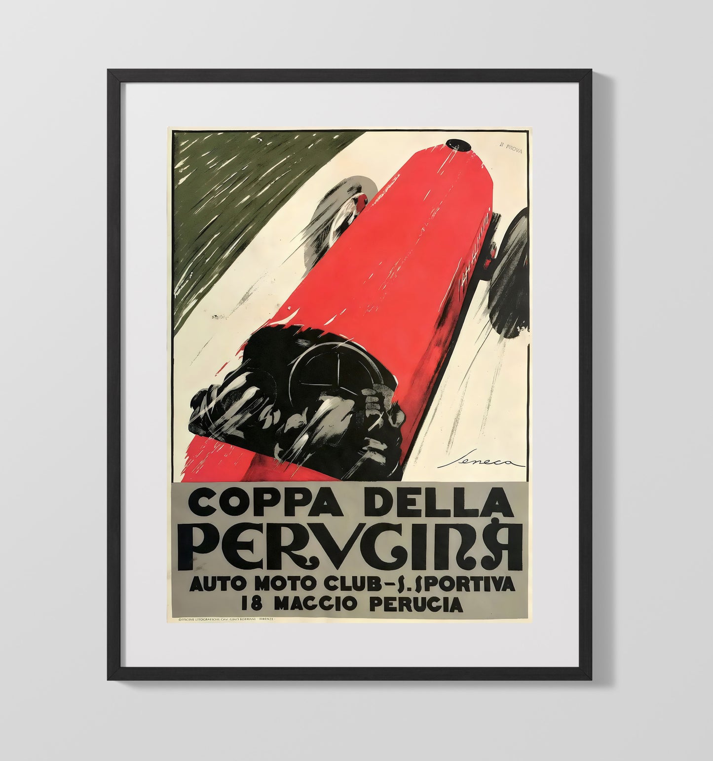 Perugia Italy Vintage Travel Print 16x20 Gallery Frame travel wall art print