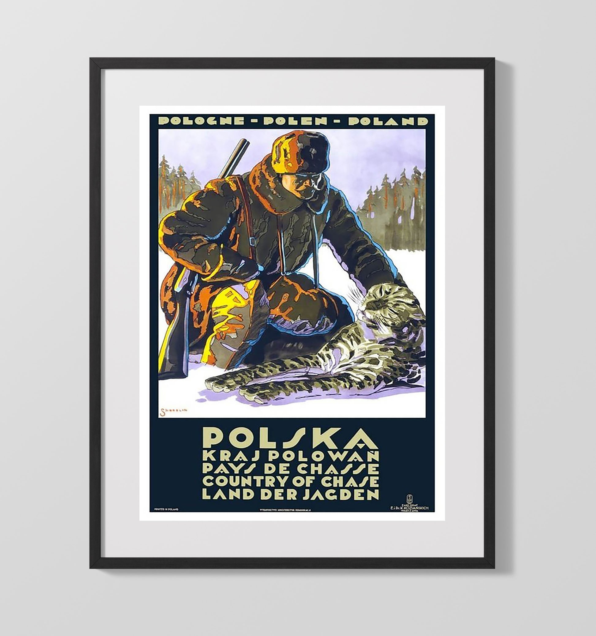 Poland Country of Chase Vintage Travel Print 16x20 Gallery Frame travel wall art print