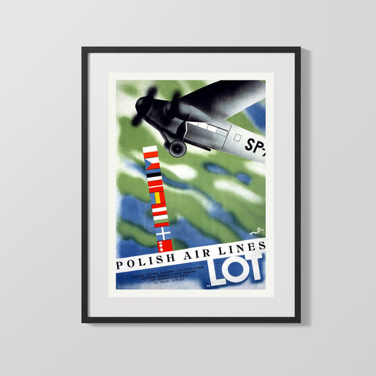 Classic Travel Poster - Poland - LOT Airlines