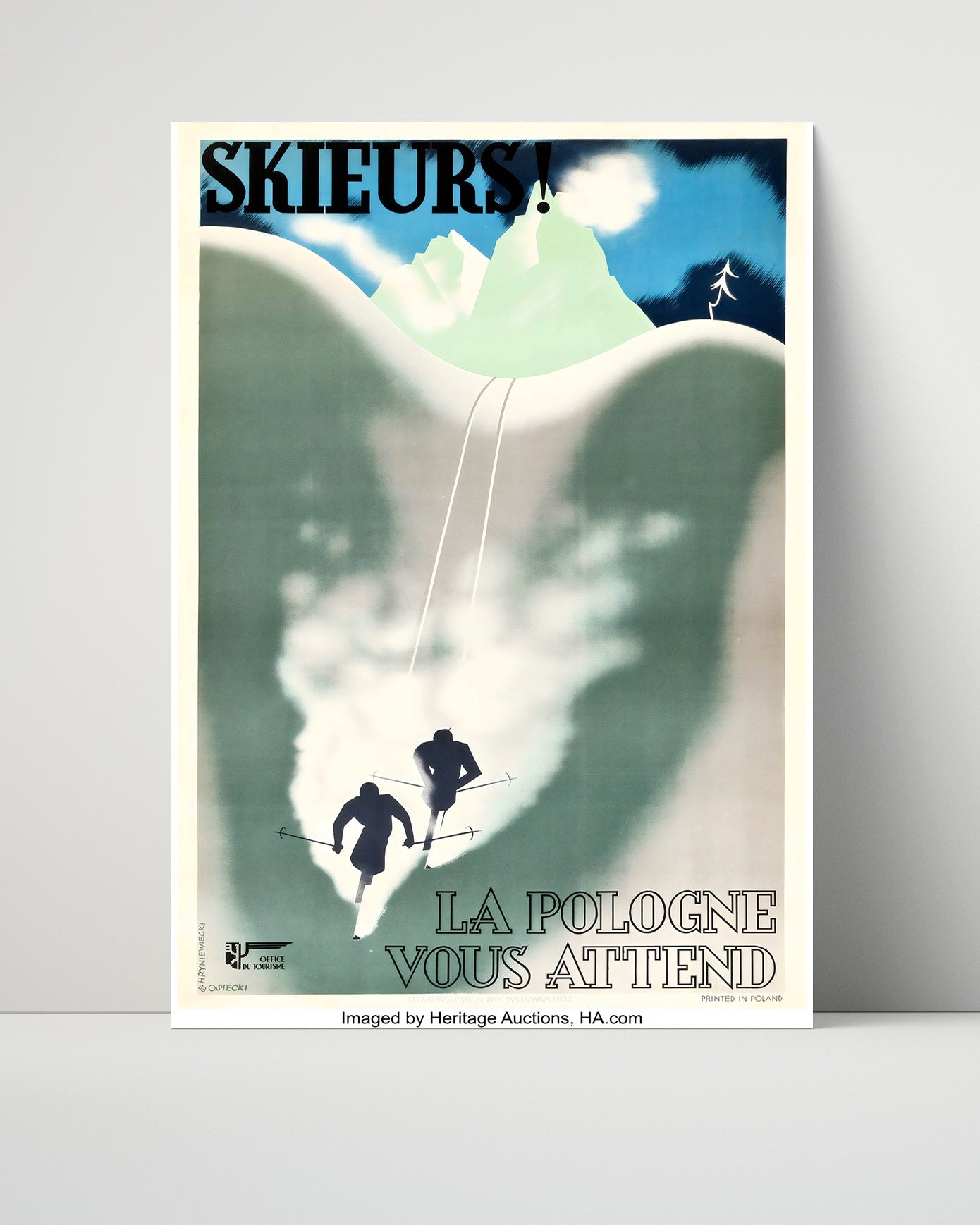 Poland Skiing Vintage Travel Print 16x20 Unframed Print travel wall art print