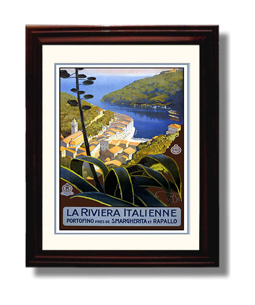 Portofino Italian Riviera travel poster wall art 8x10 Canvas