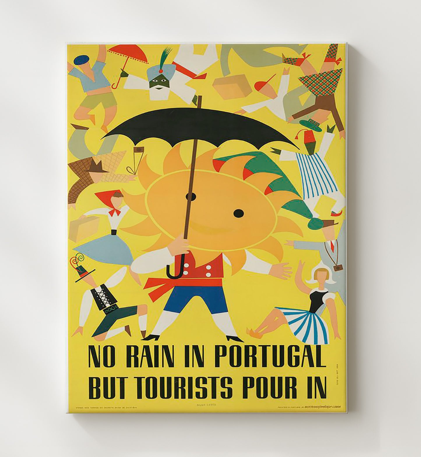 Portugal Sunny Holidays Vintage Travel Print 20x24 Canvas travel wall art print