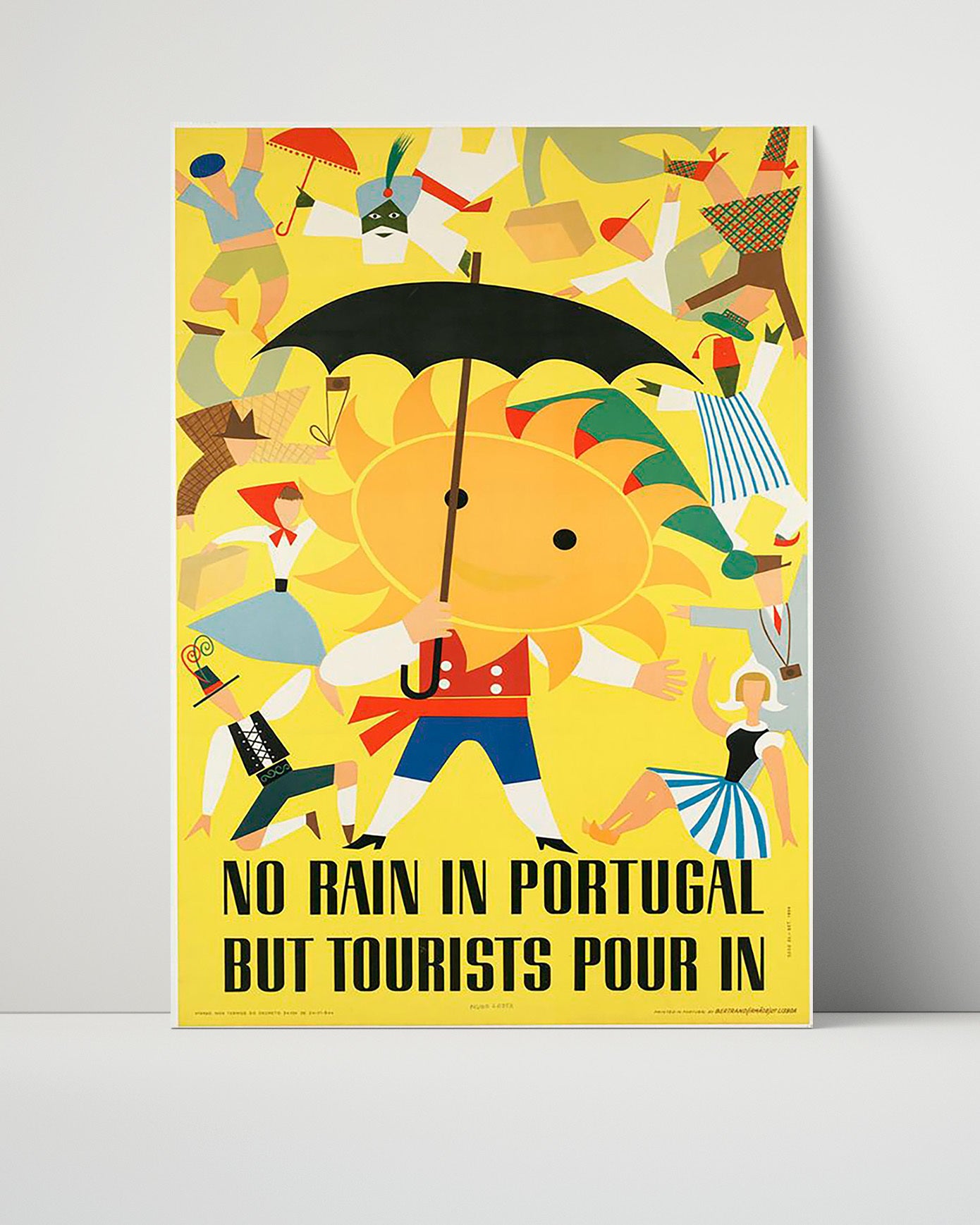Portugal Sunny Holidays Vintage Travel Print 16x20 Unframed Print travel wall art print