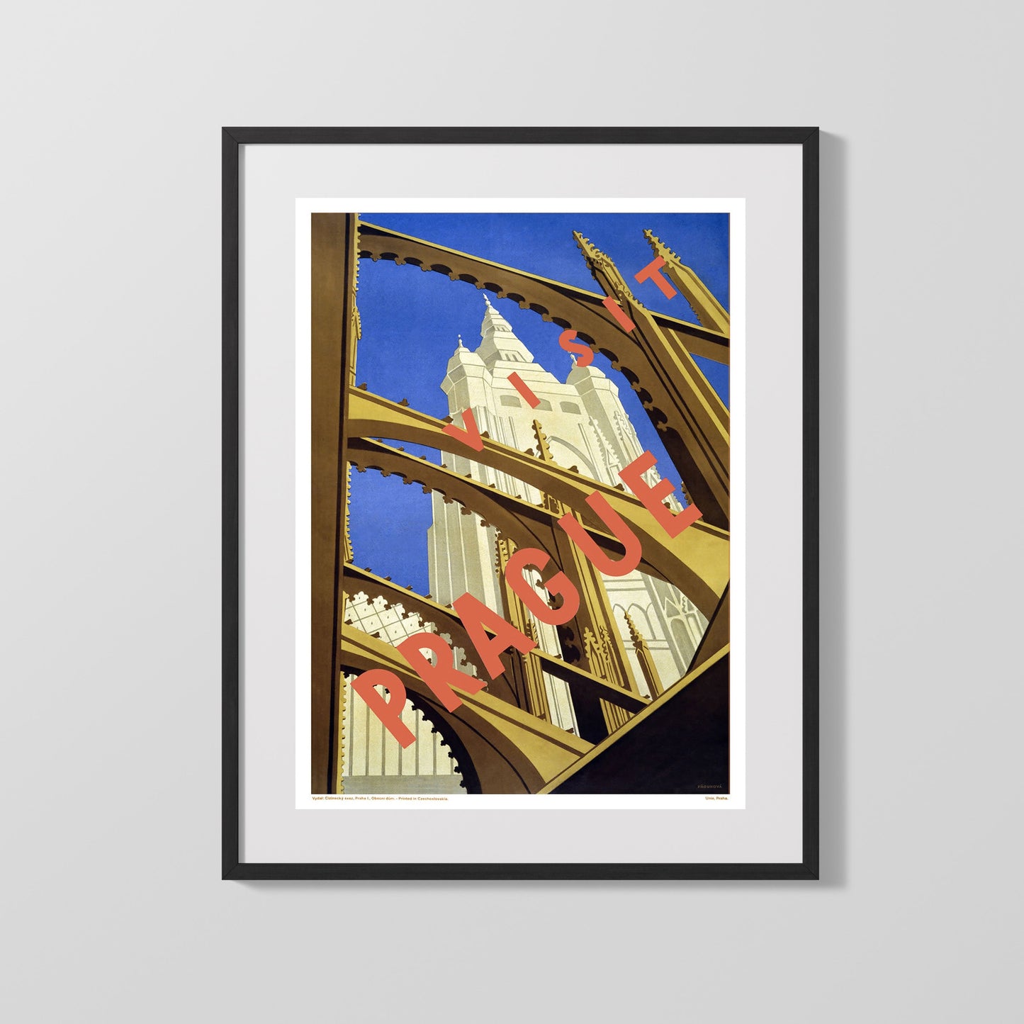 Classic Travel Poster - Prague - Cathedral View