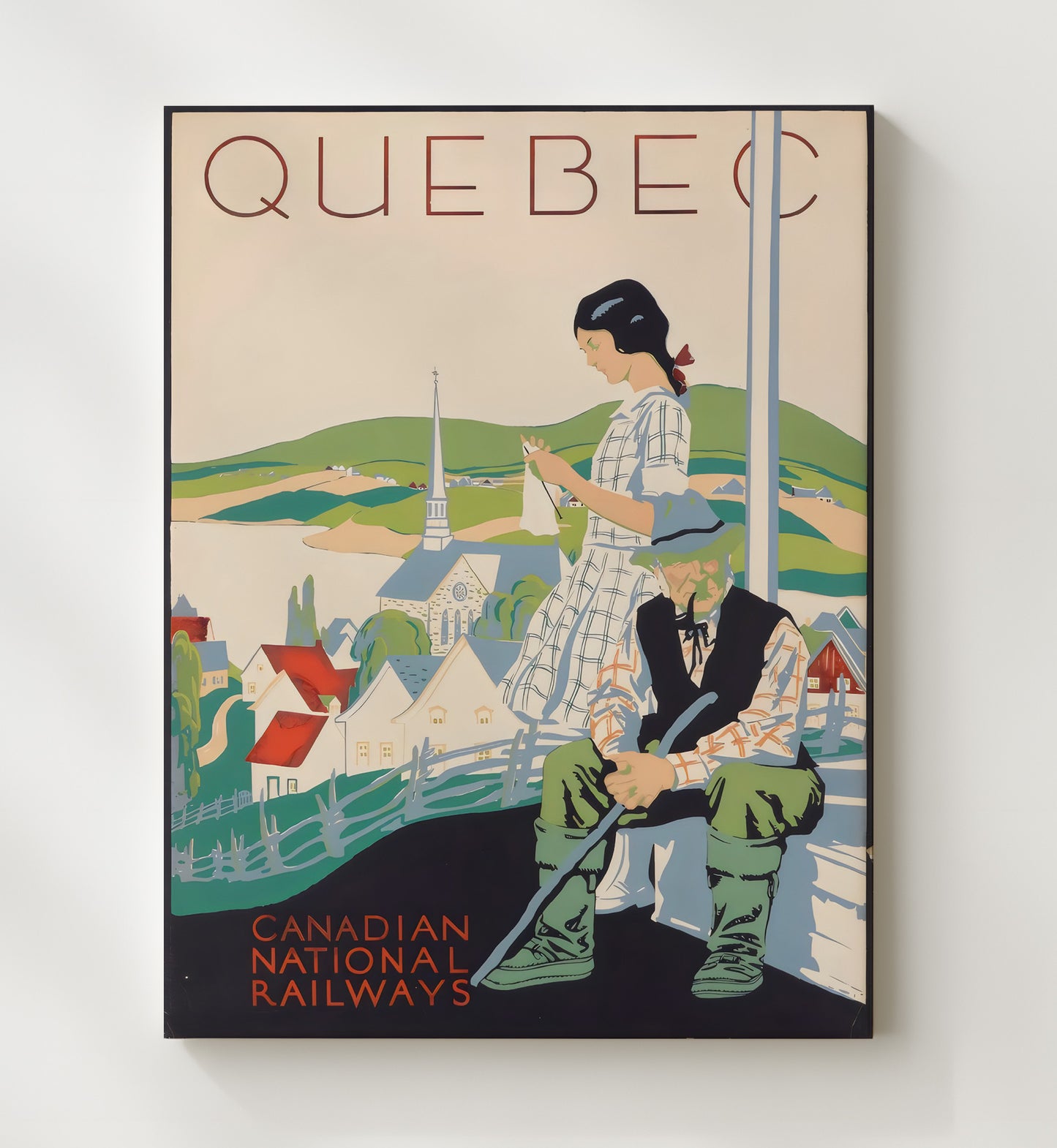 Quebec Canadian National Railways Vintage Travel Print 20x24 Canvas travel wall art print