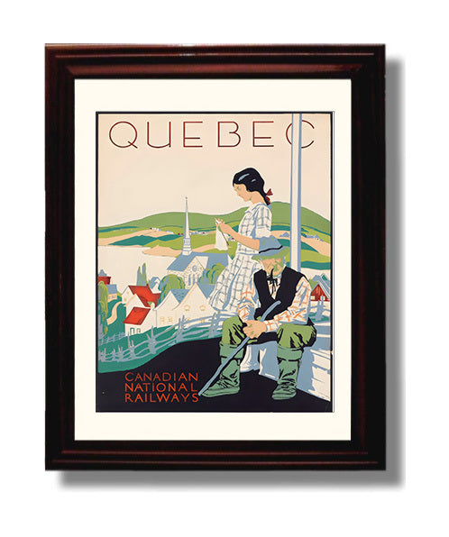 Quebec Canadian National Railways travel poster wall art 8x10 Canvas