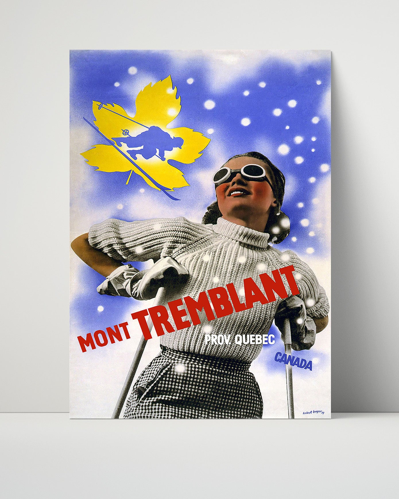 Quebec Mont Tremblant Vintage Travel Print 16x20 Unframed Print travel wall art print