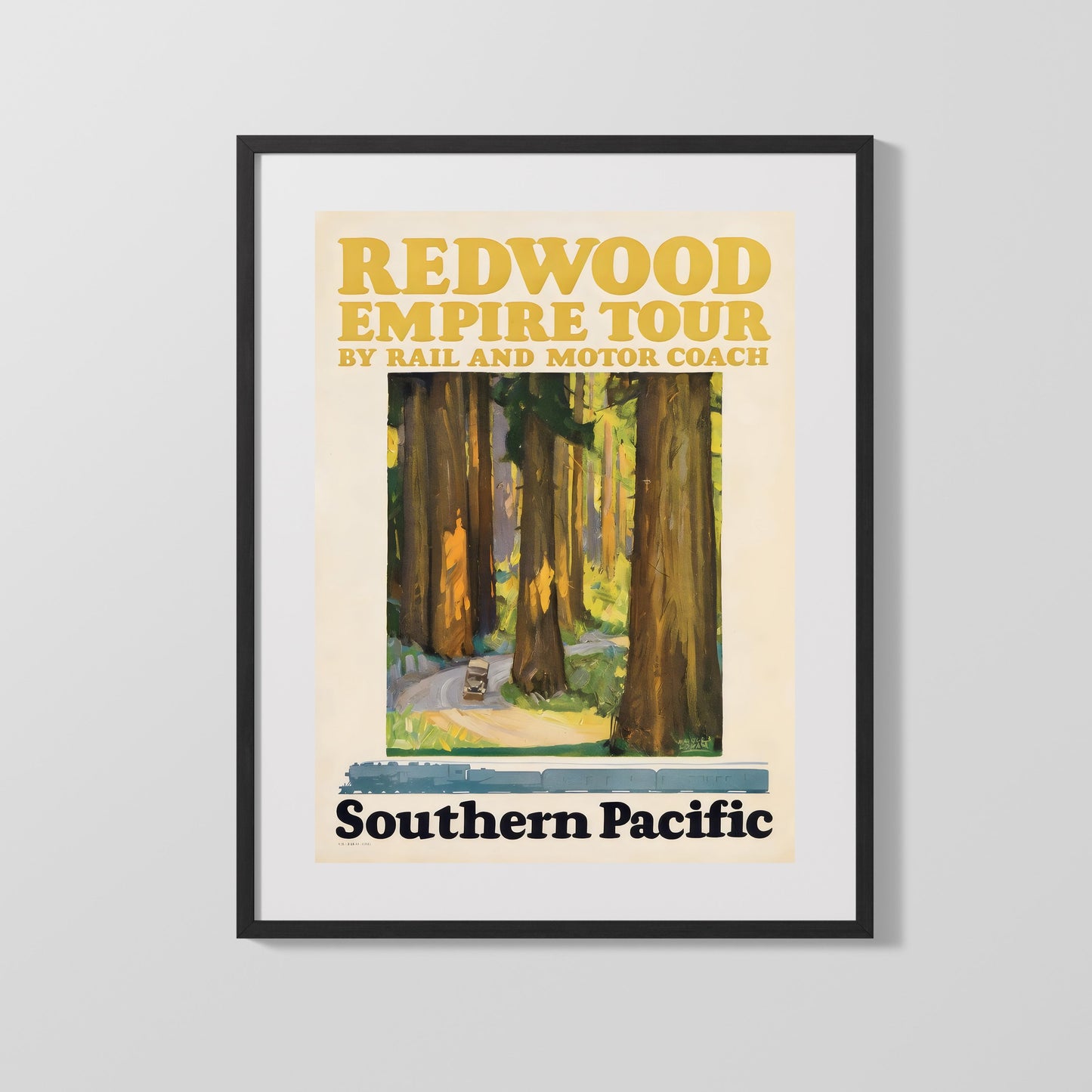 Classic Travel Poster - Redwood - Southern Pacific