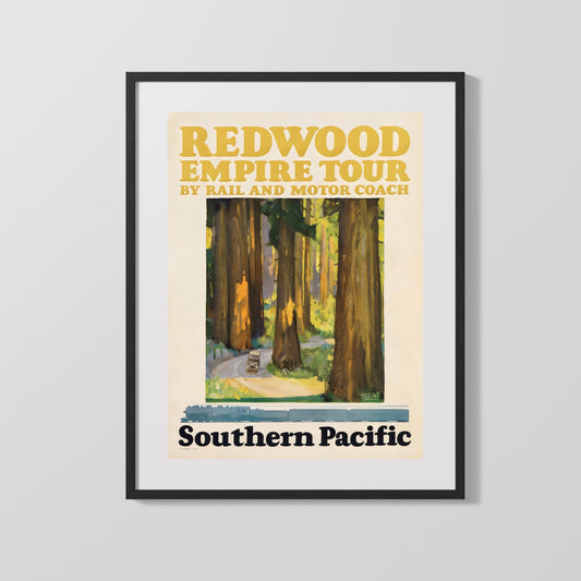 Classic Travel Poster - Redwood - Southern Pacific