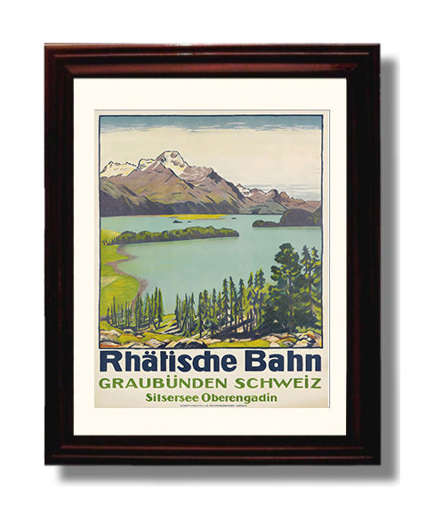 Rhatische Bahn Switzerland travel poster wall art 8x10 Canvas
