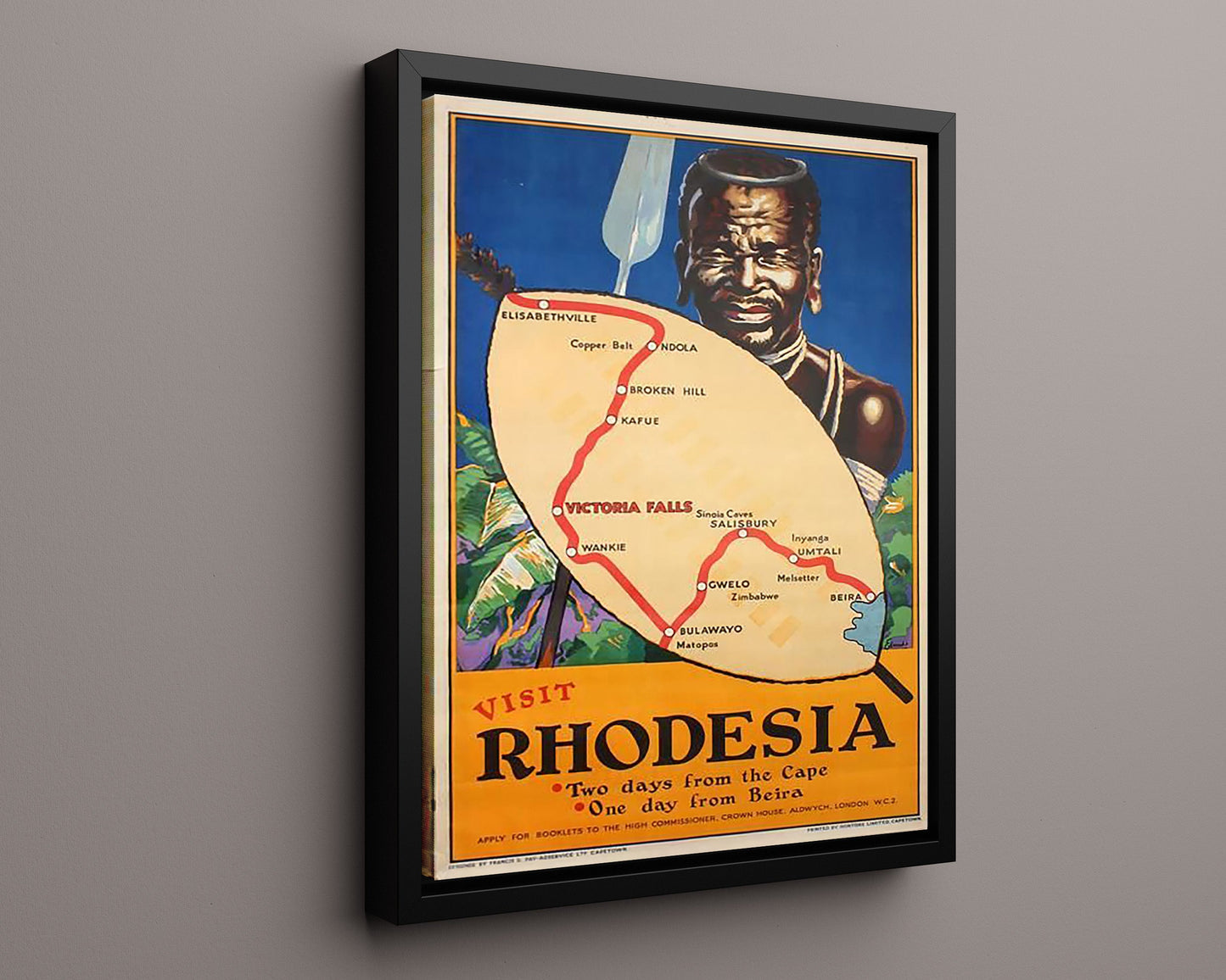 Classic Travel Poster - Rhodesia - Travel Map