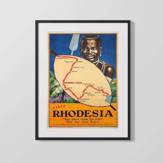Classic Travel Poster - Rhodesia - Travel Map