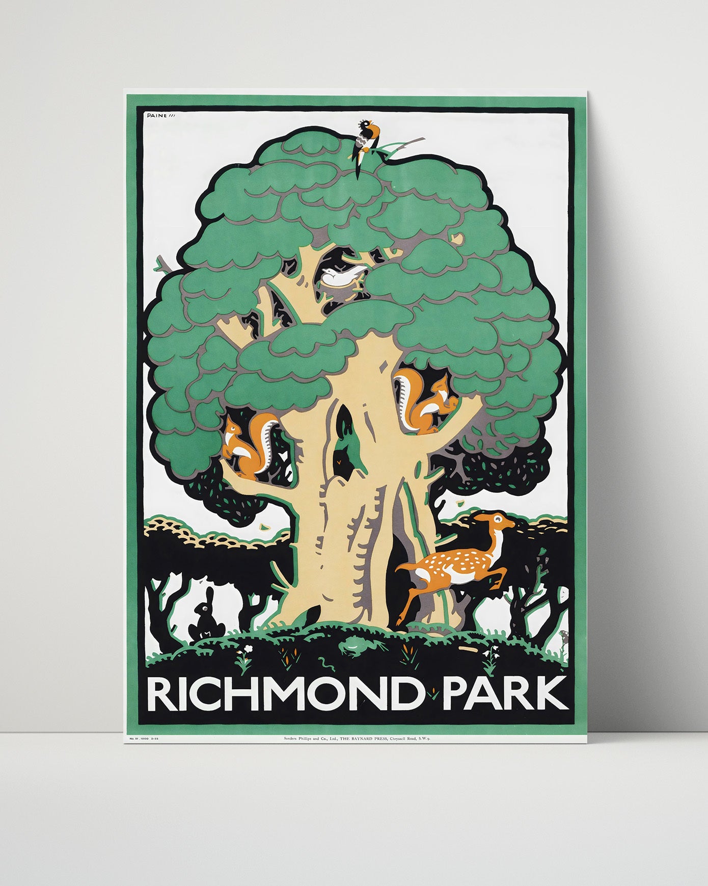 Richmond Park Vintage Travel Print 16x20 Unframed Print travel wall art print
