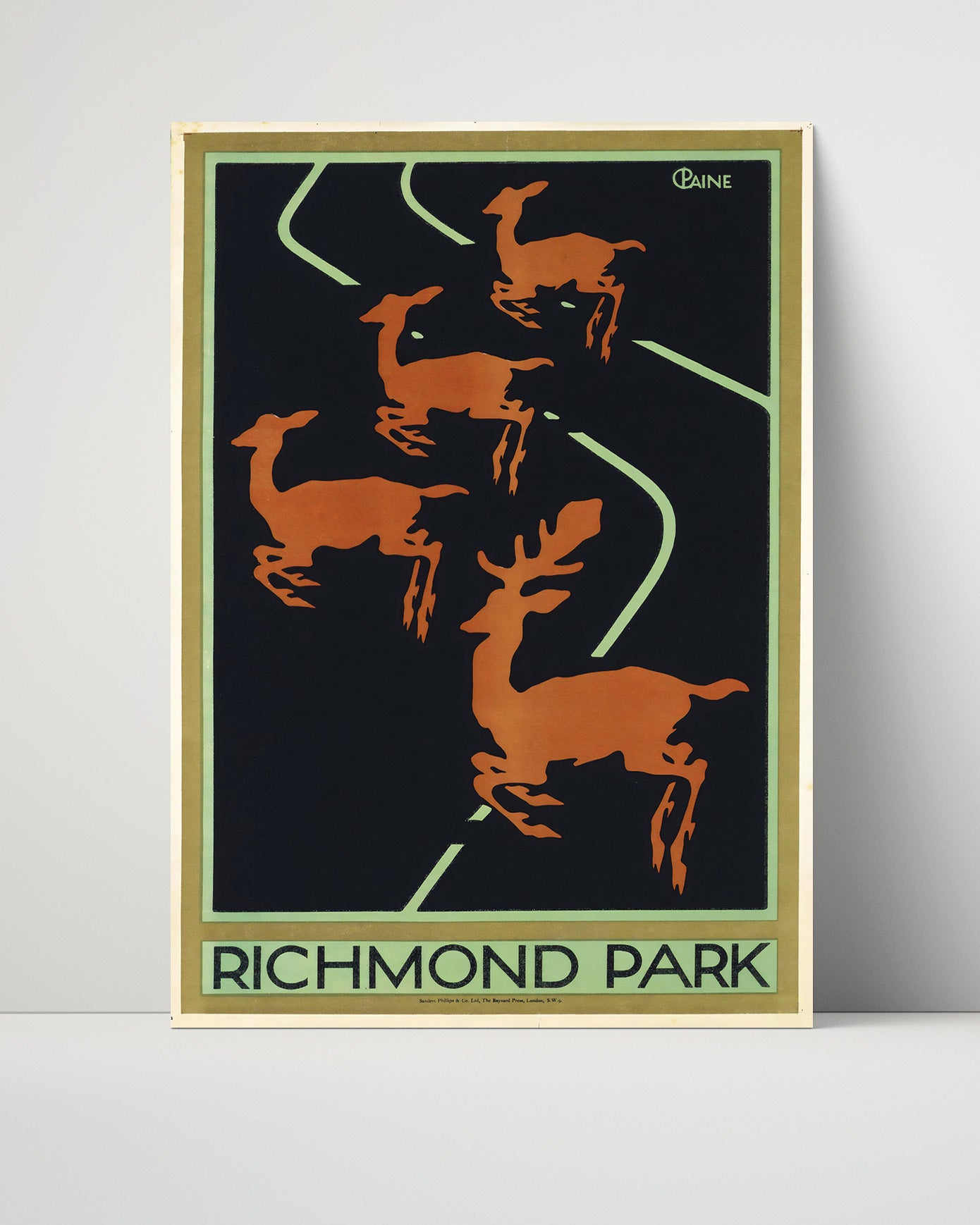 Richmond RichmondPark Vintage Travel Print 16x20 Unframed Print travel wall art print
