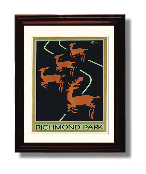 Richmond Richmond Park travel poster wall art 8x10 Canvas