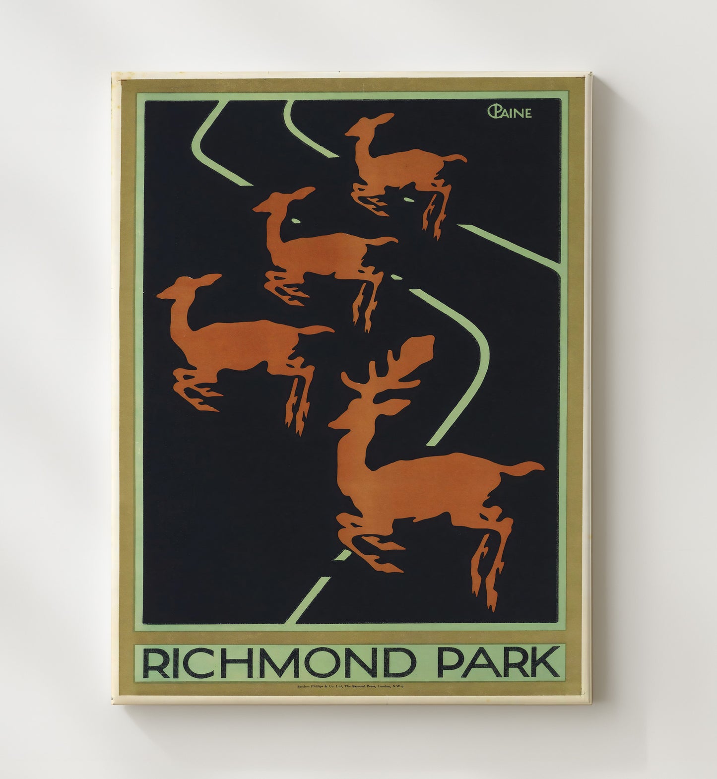 Richmond RichmondPark Vintage Travel Print 20x24 Canvas travel wall art print