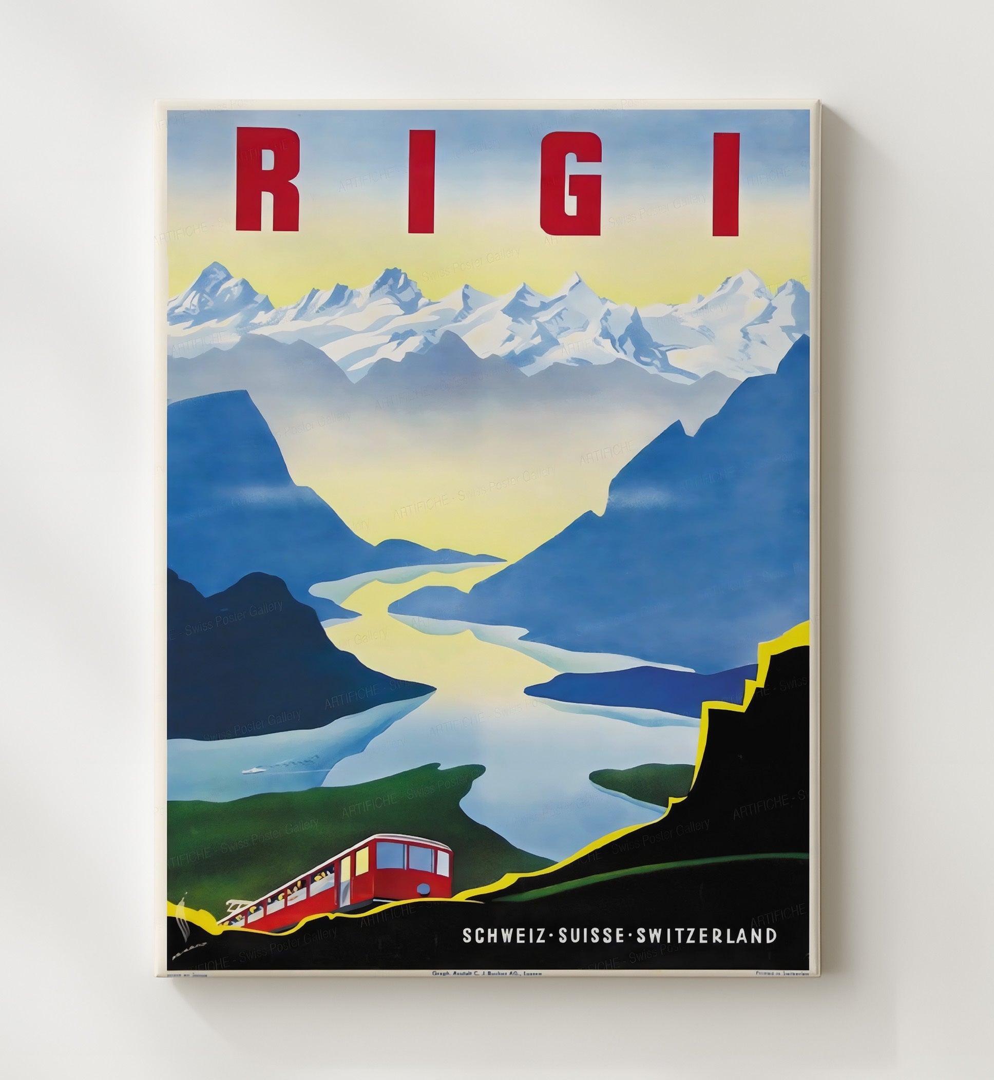 Rigi Switzerland Scenic Alps Vintage Travel Print 20x24 Canvas travel wall art print
