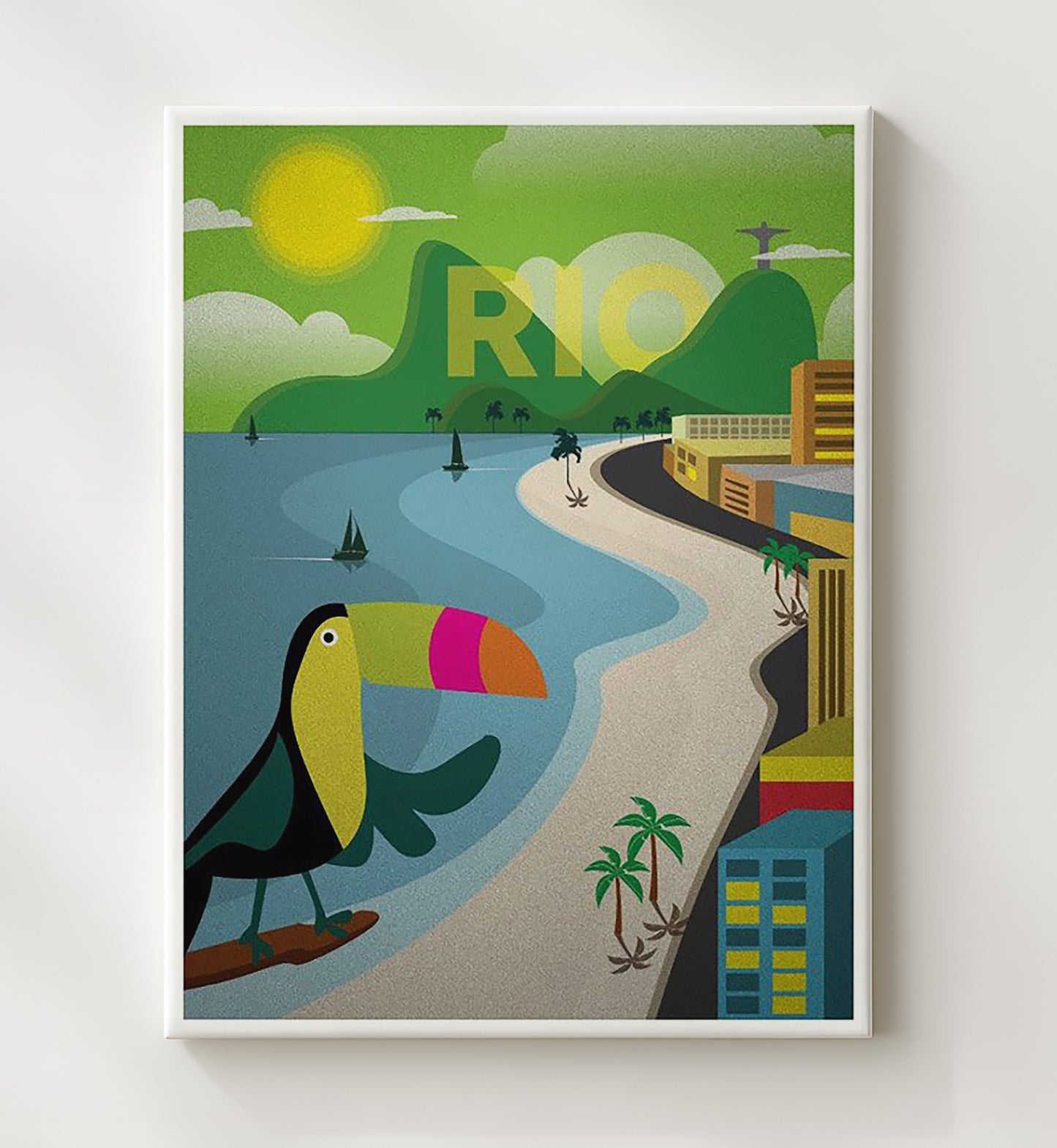 Rio Brazil Vintage Travel Print 20x24 Canvas travel wall art print