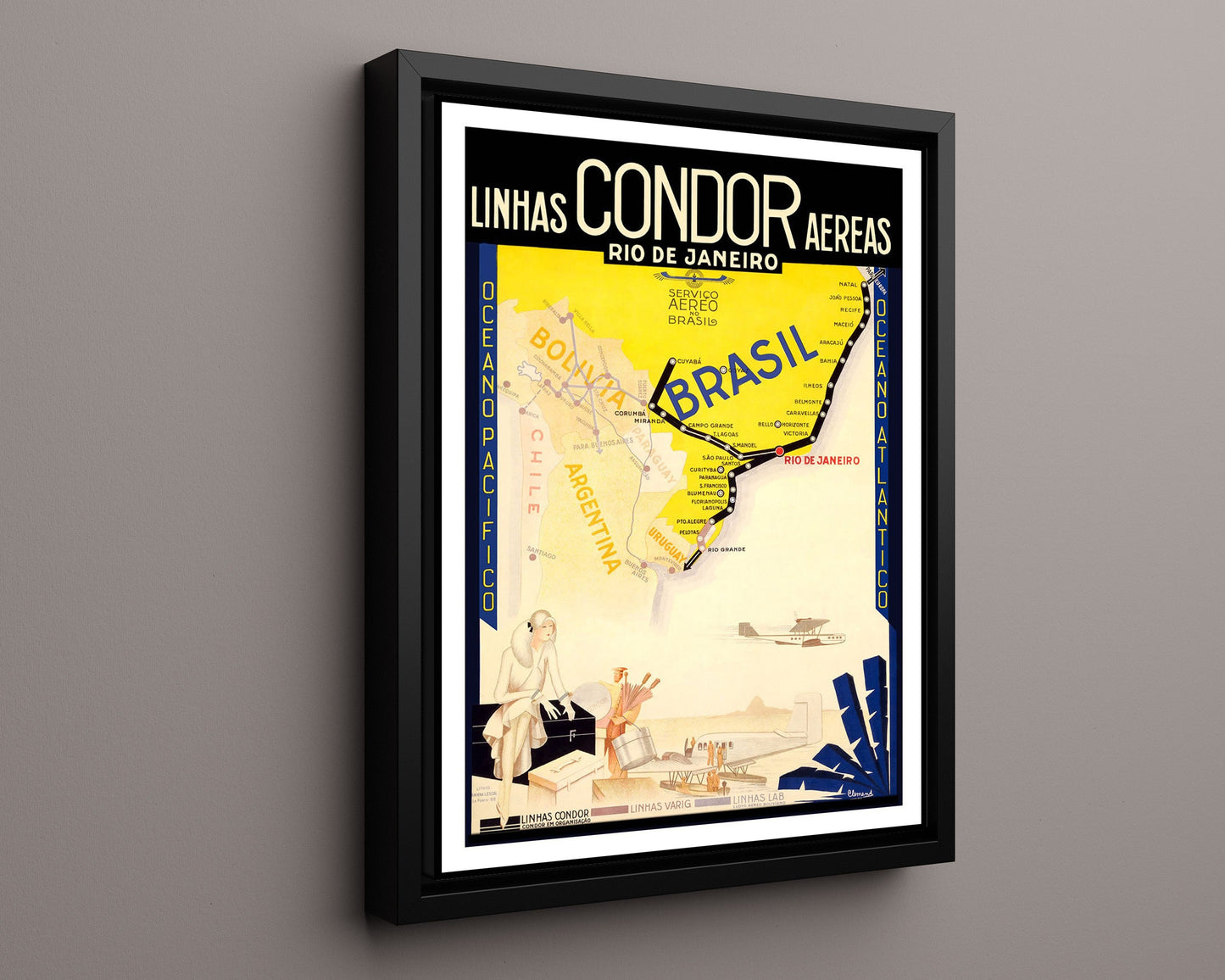 Classic Travel Poster - Rio de Janeiro - Linhas Condor