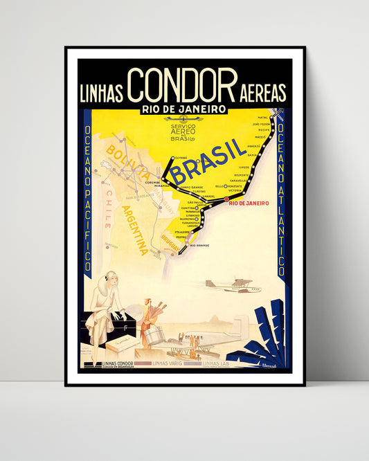 Rio de Janeiro Linhas Condor - Travel - 16x20 Unframed Print