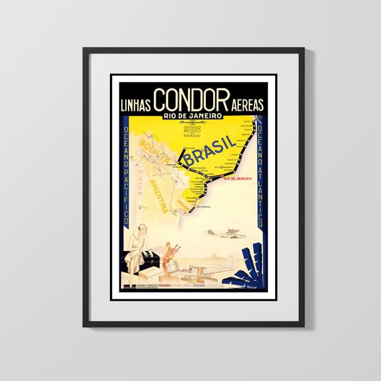 Classic Travel Poster - Rio de Janeiro - Linhas Condor