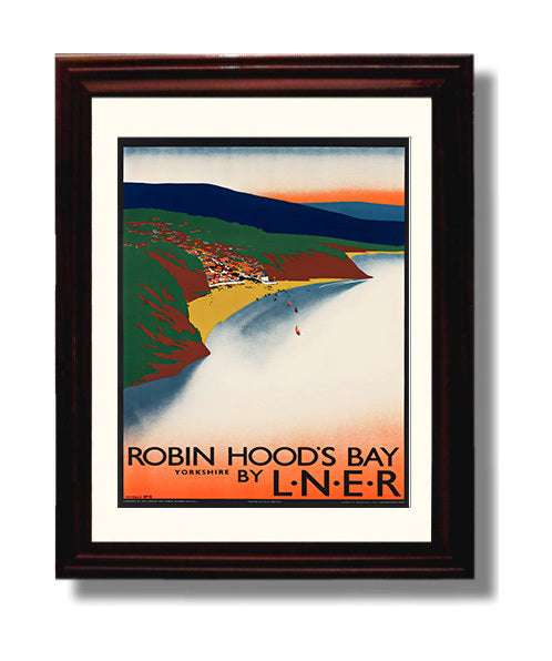 Robin Hoods Bay Yorkshire travel poster wall art 8x10 Canvas