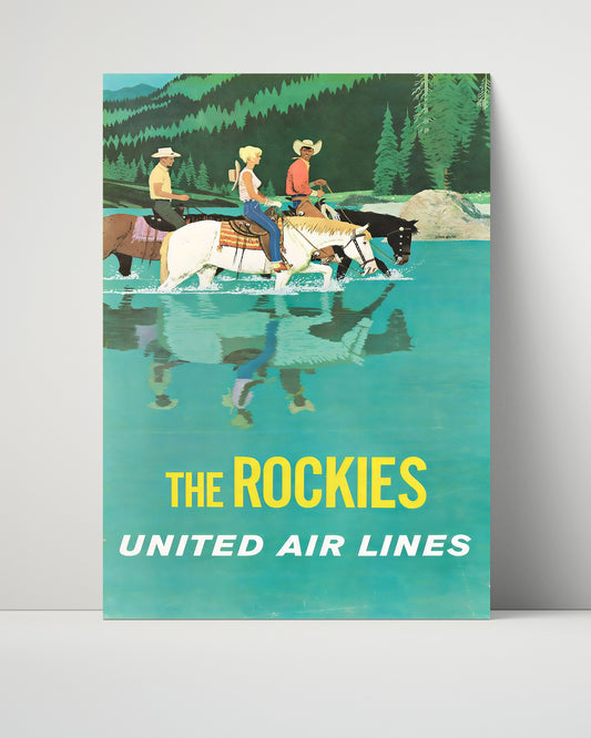 Rockies United Air Lines - Travel - 16x20 Unframed Print