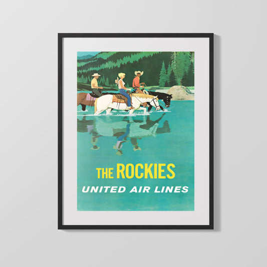 Classic Travel Poster - Rockies - United Air Lines