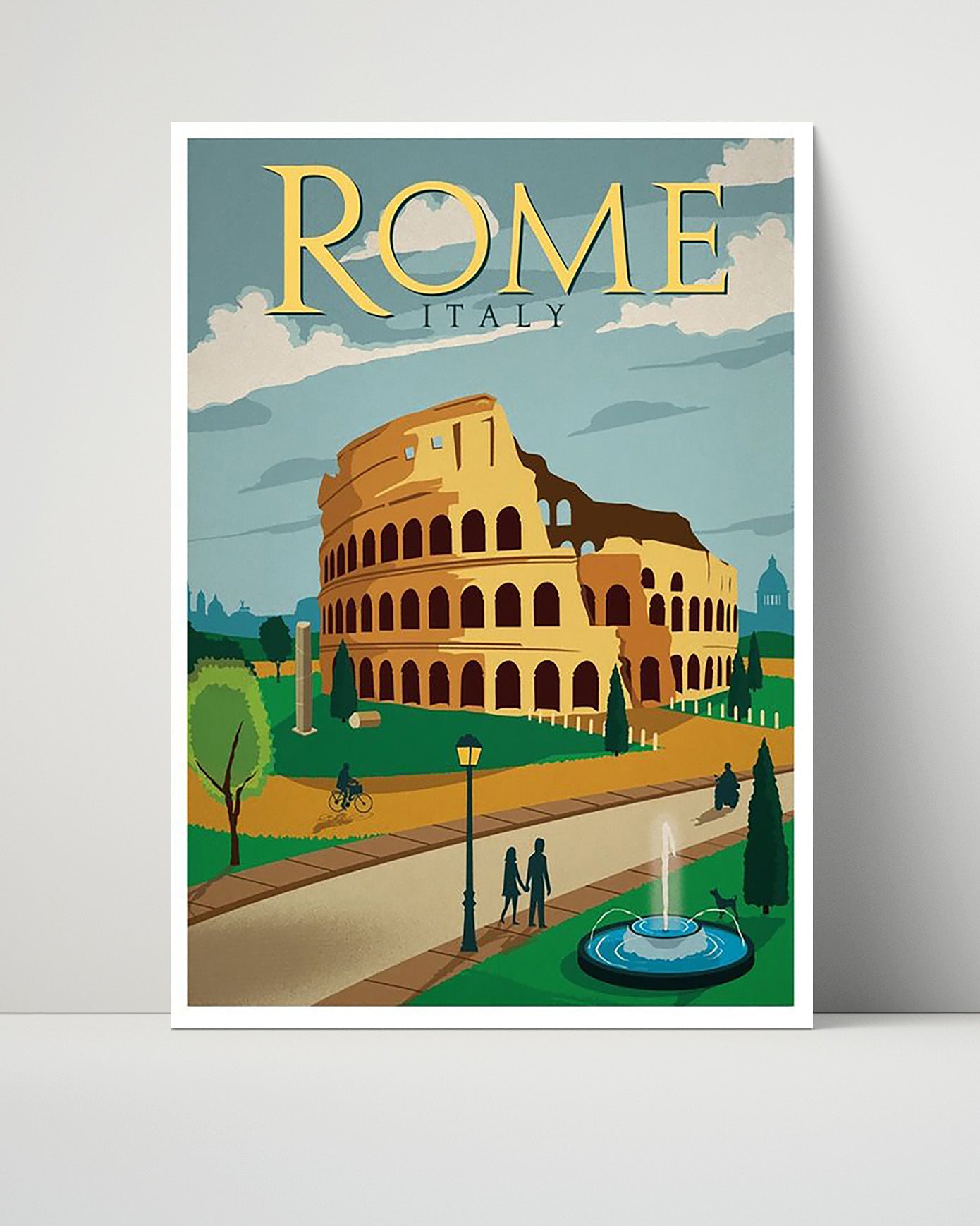 Rome Colosseum Italy Vintage Travel Print 16x20 Unframed Print travel wall art print
