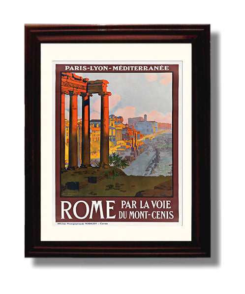 Rome Mont Cenis Line travel poster wall art 8x10 Canvas