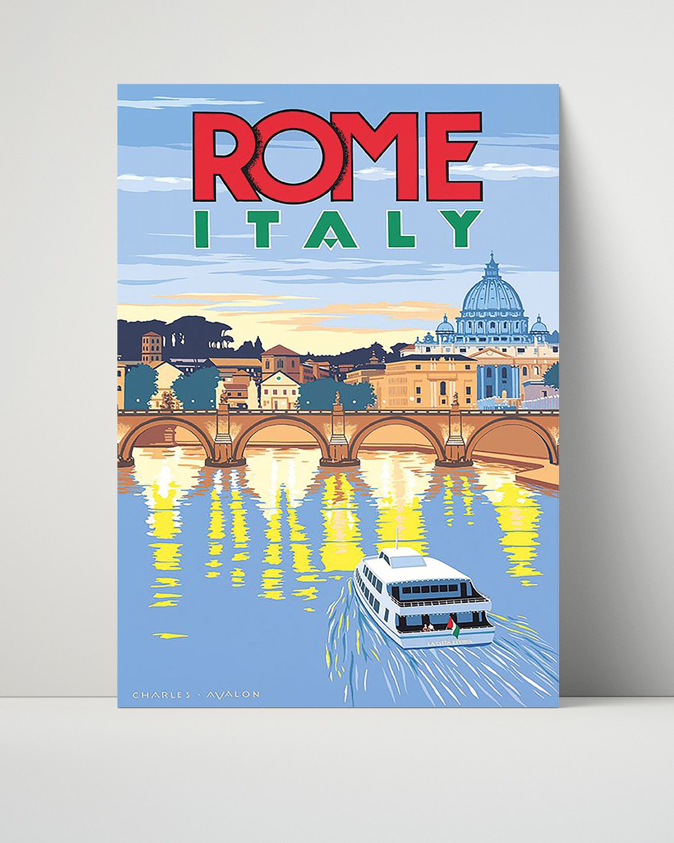 Rome St Peters Basilica Vintage Travel Print 16x20 Unframed Print travel wall art print