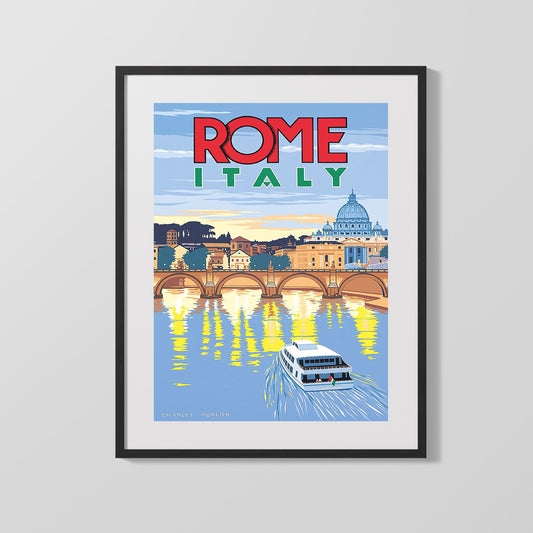 Classic Travel Poster - Rome - St Peters Basilica