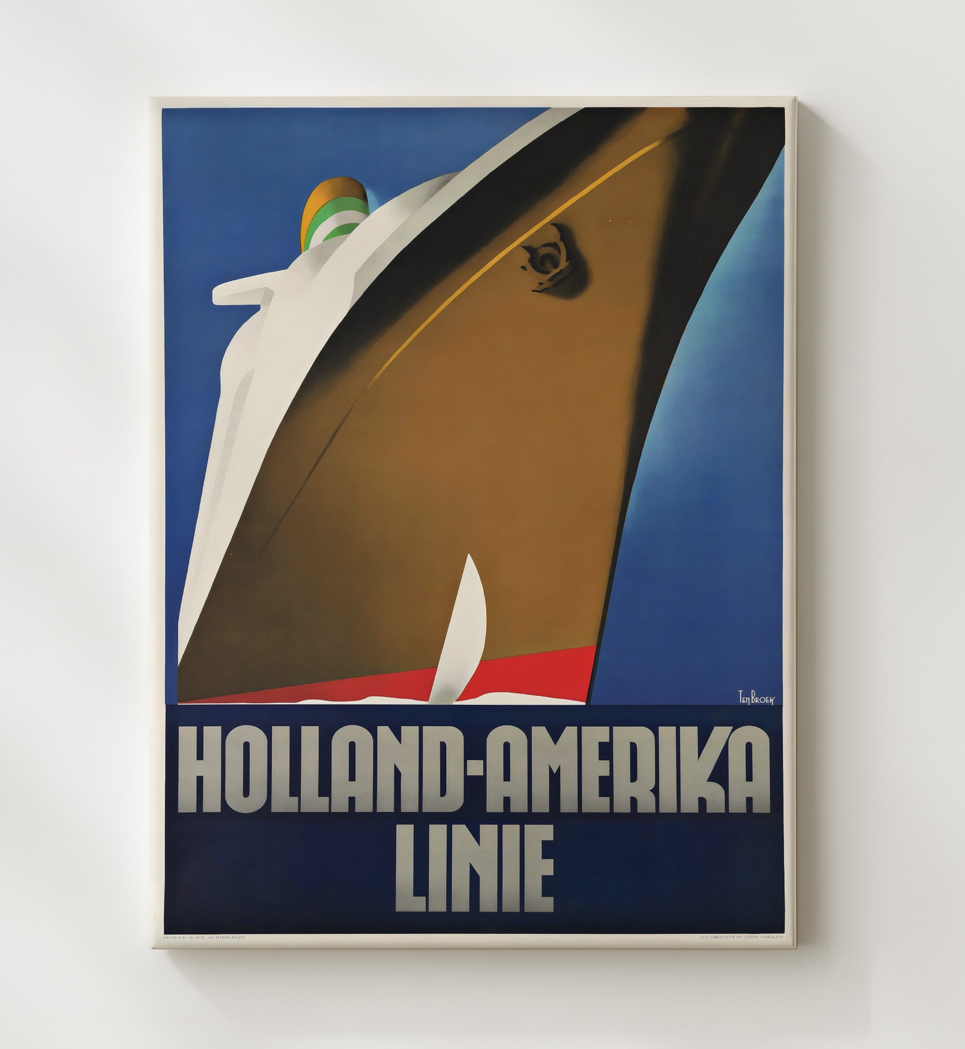 Rotterdam Holland America Line (2) Vintage Travel Print 20x24 Canvas travel wall art print