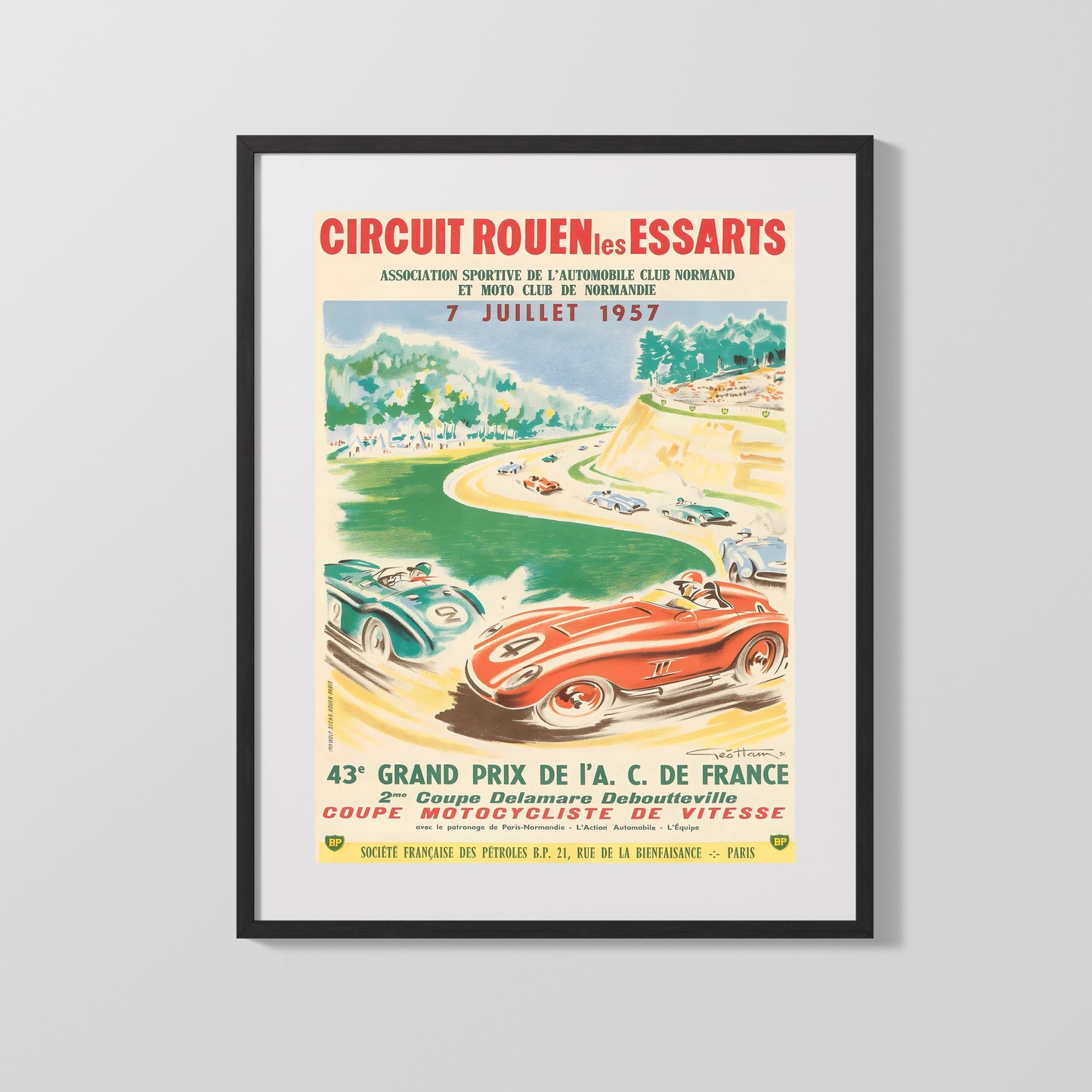 Classic Travel Poster - Rouen - Grand Prix de France 1957