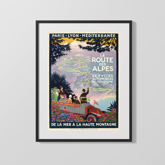 Classic Travel Poster - Route des Alpes - Mountain Drive
