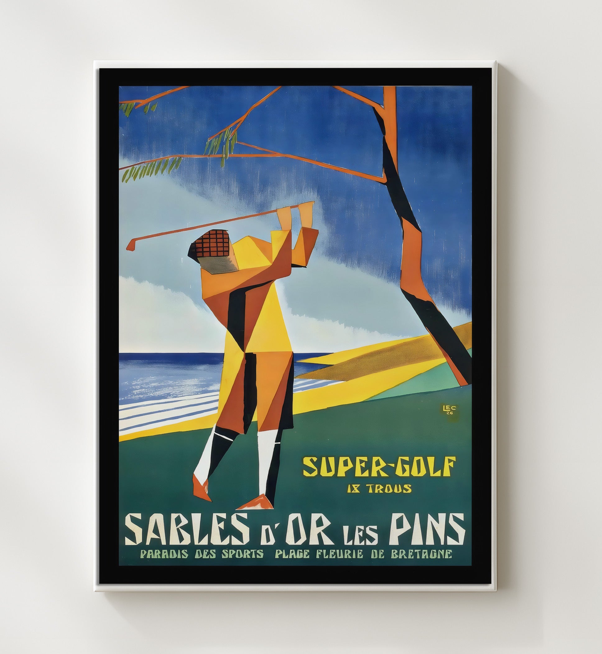 Sables dOr les Pins Super Golf Vintage Travel Print 20x24 Canvas travel wall art print